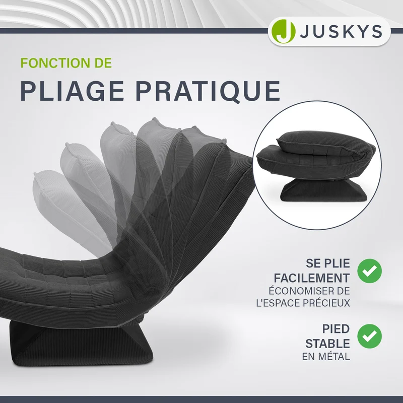 Fauteuil relax Korsika en velours côtelé