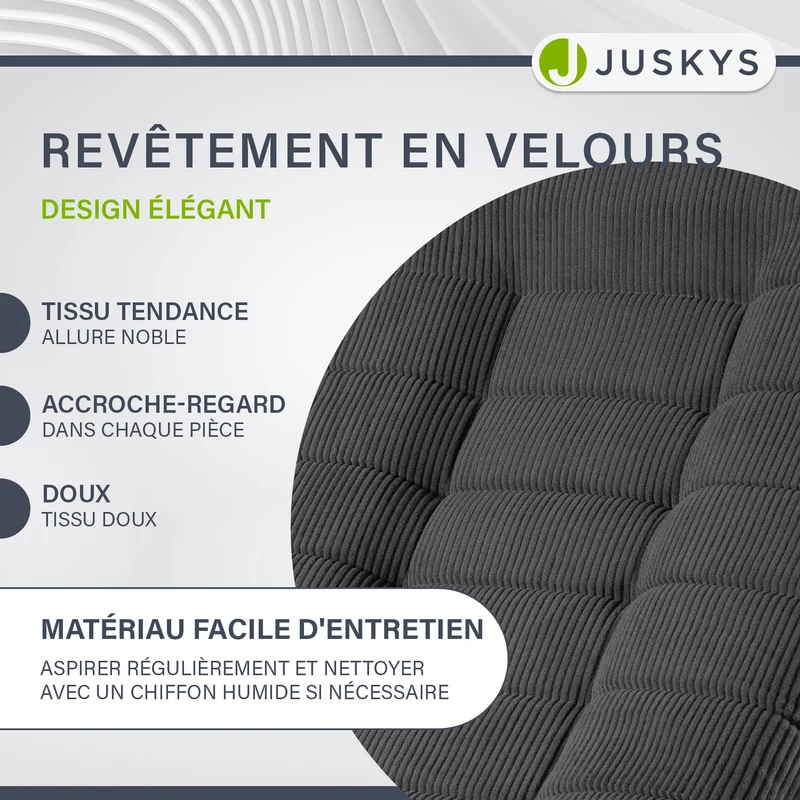Fauteuil relax Korsika en velours côtelé