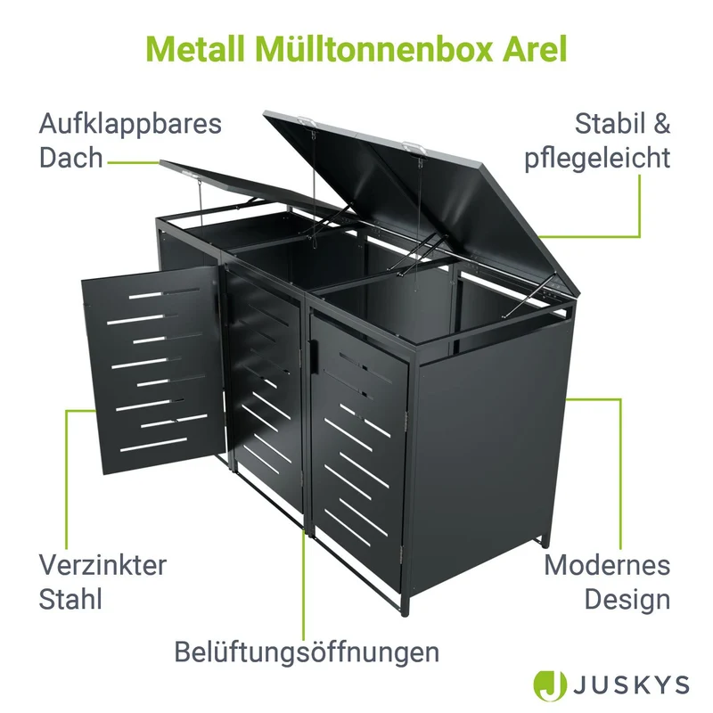 Cache-poubelle en métal Arel