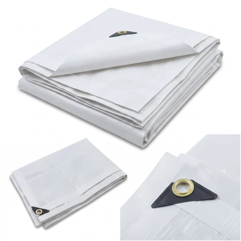 Bâche PVC 400 g/m² – Bâche de protection – Bâche de chantier – Blanche