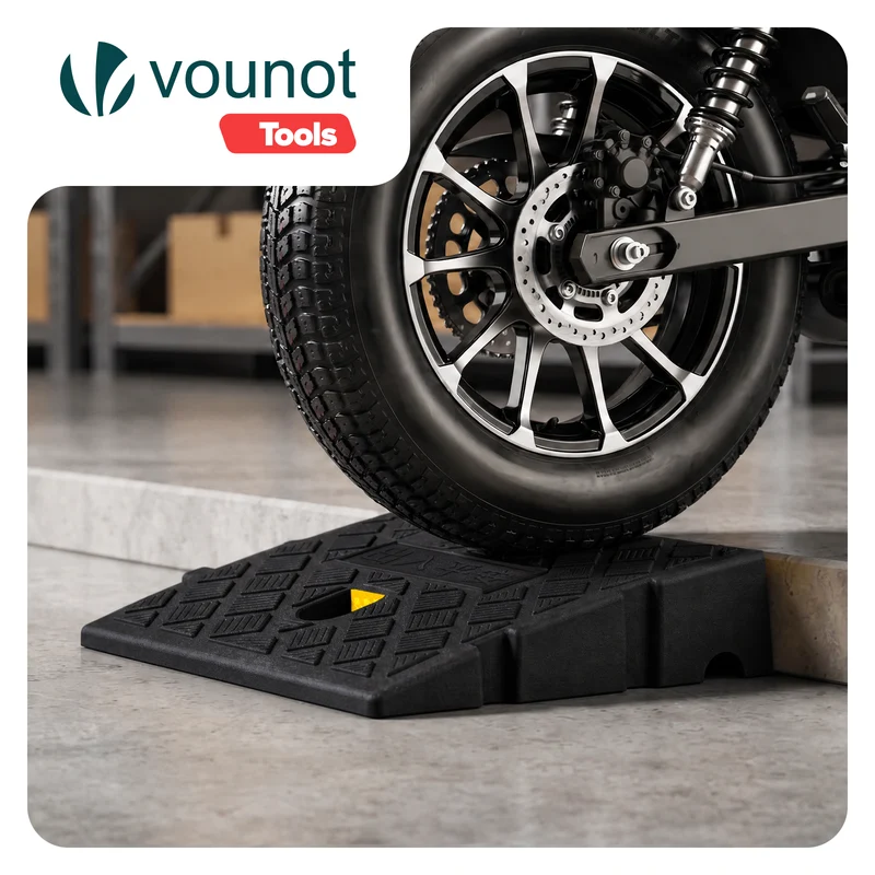 Lot de 2 Rampes de Trottoir en Polypropylene 25x27x7 cm Noir