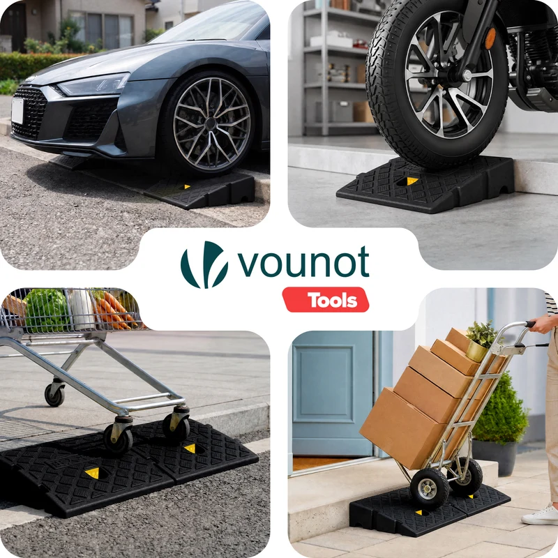Lot de 2 Rampes de Trottoir en Polypropylene 25x27x7 cm Noir