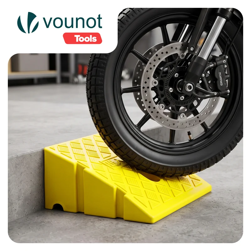 Lot de 2 Rampes de Trottoir en Polypropylene 25x27x13 cm Jaune