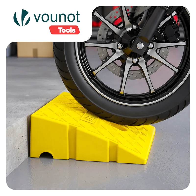 Lot de 2 Rampes de Trottoir en Polypropylene 25x27x11 cm Jaune