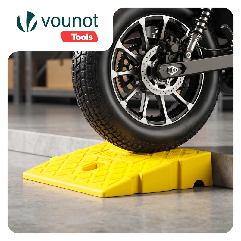 Lot de 2 Rampes de Trottoir en Polypropylene 25x27x7 cm Jaune