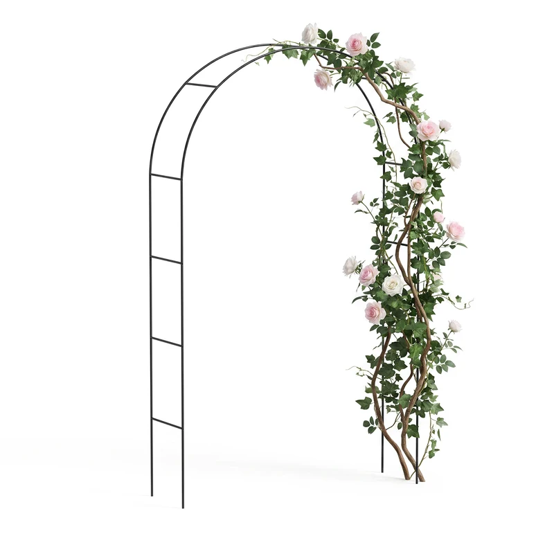 Arche de jardin pour plantes grimpantes 140x37x240cm en metal Noir