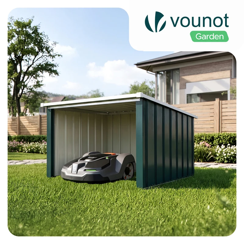 Abri robot tondeuse garage metal 78×92×62 cm vert