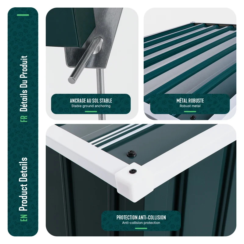 Abri robot tondeuse garage metal 78×92×62 cm vert