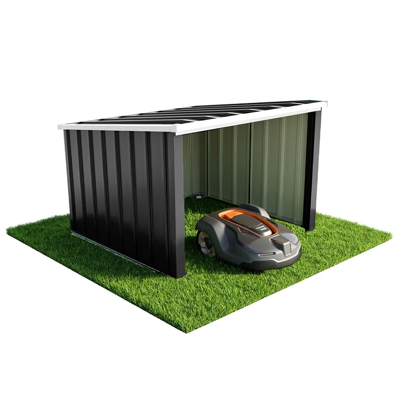 Abri robot tondeuse garage metal 78×92×62 cm noir