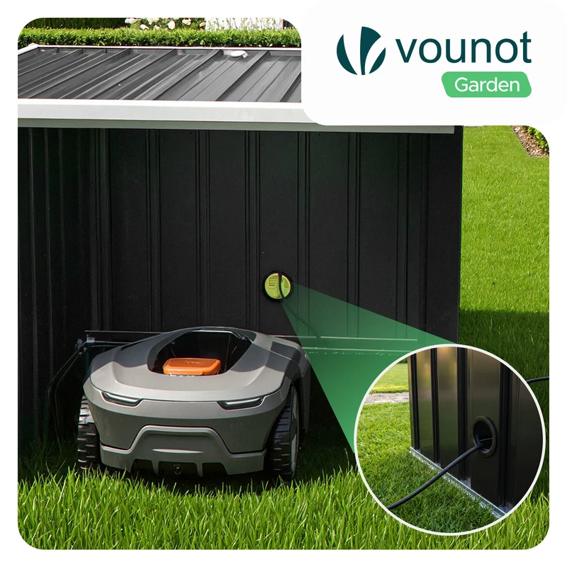 Abri robot tondeuse garage metal 78×92×62 cm noir