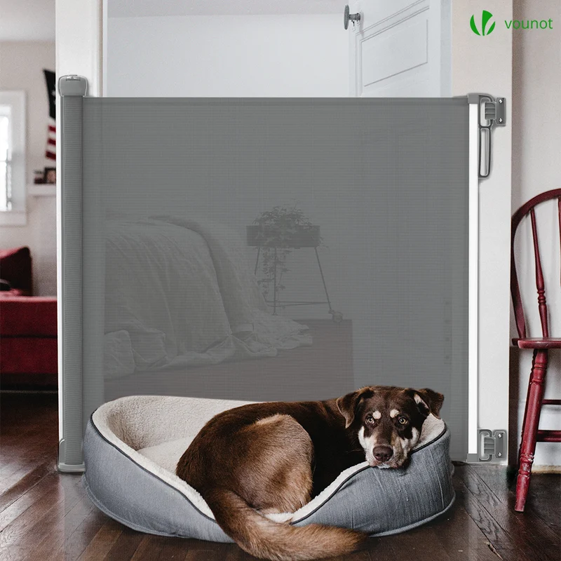 Barriere de securite retractable 180cm gris