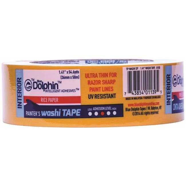 Blue Dolphin - Ruban Washi en papier de riz