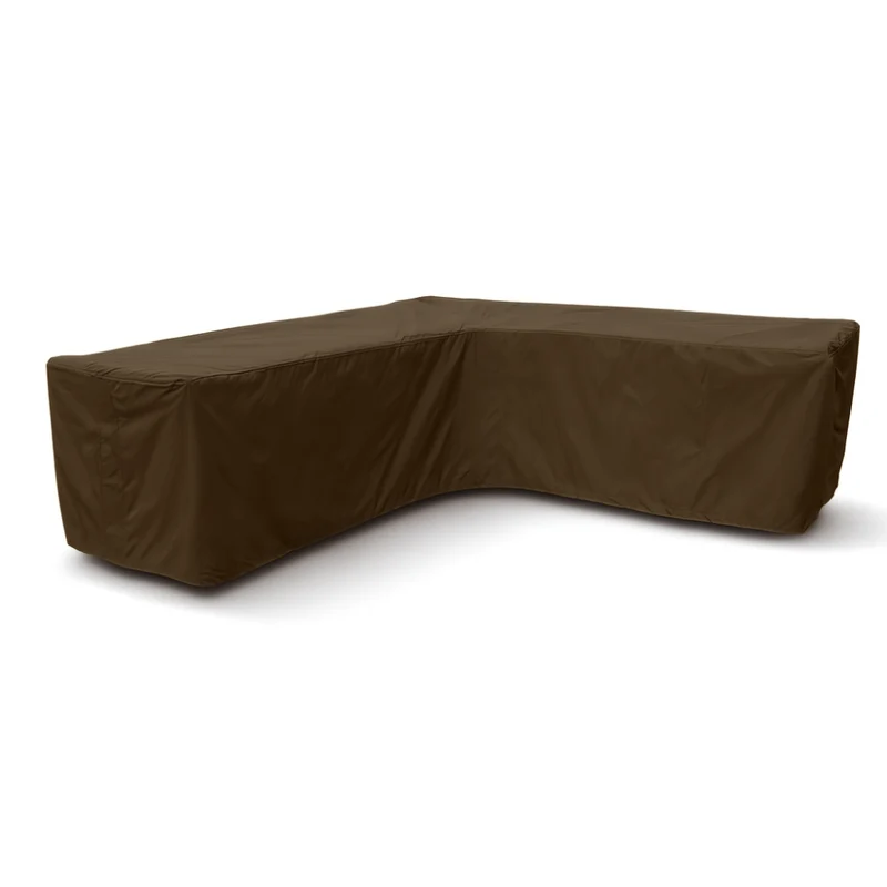 Housse de banc d’angle de jardin aux côtés égaux 600D luxe brun foncé