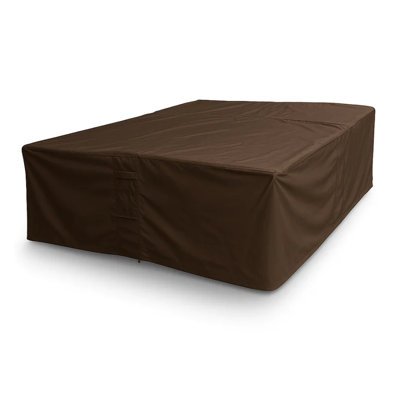 Housse de salon de jardin rectangulaire 600D luxe brun foncé