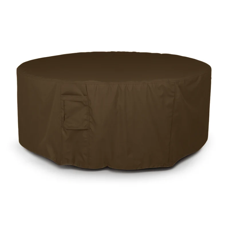 Housse de salon de jardin pour table ronde 600D luxe brun foncé