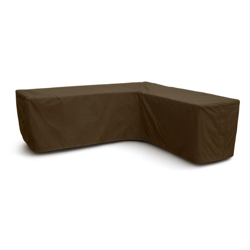 Housse de banc de jardin droit à côtés inégaux 600D luxe brun foncé