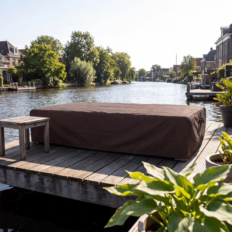Housse de lit de jardin 600D luxe brun foncé