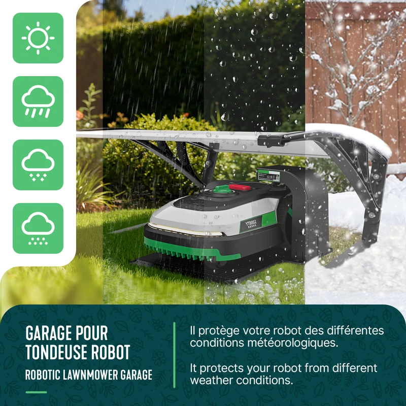 Garage de tondeuse robot Abri 82x80x46 cm transparent