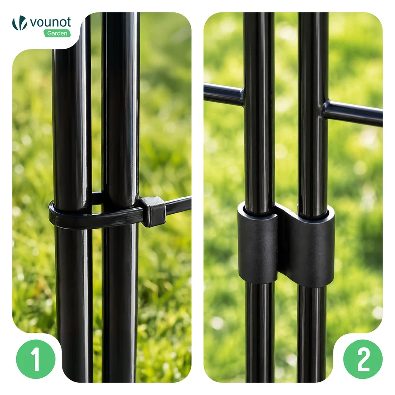 Lot de 25 Clotures de Jardin Decorative en Metal 61x33 cm Noir