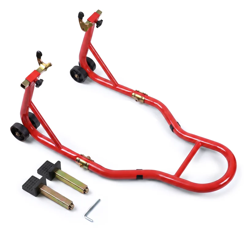 Bequille Moto roue arriere charge max 390 kg acier Rouge