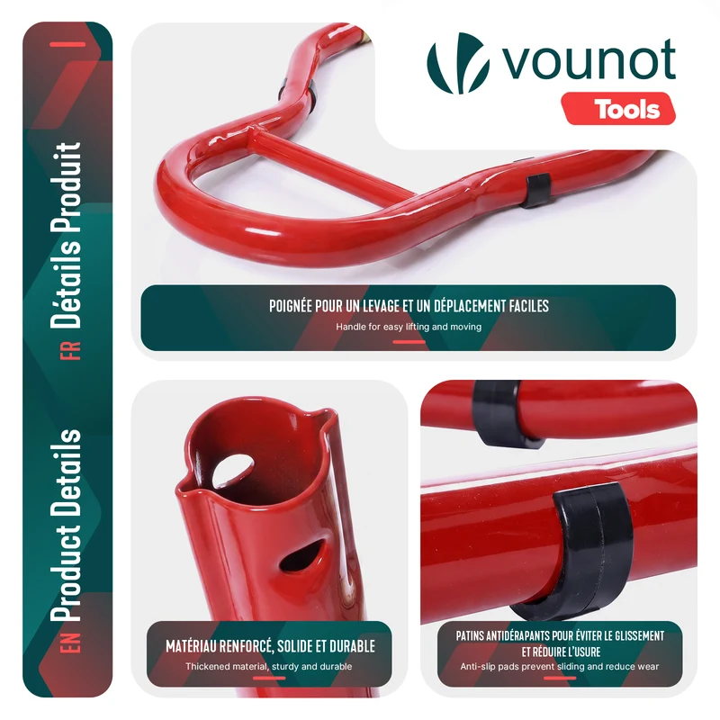 Bequille Moto roue arriere charge max 390 kg acier Rouge