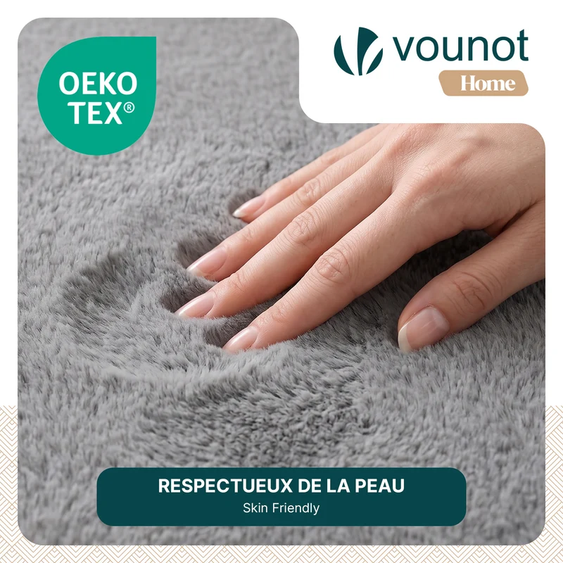 Tapis de salon poils ras doux antiderapant ф200cm uni gris