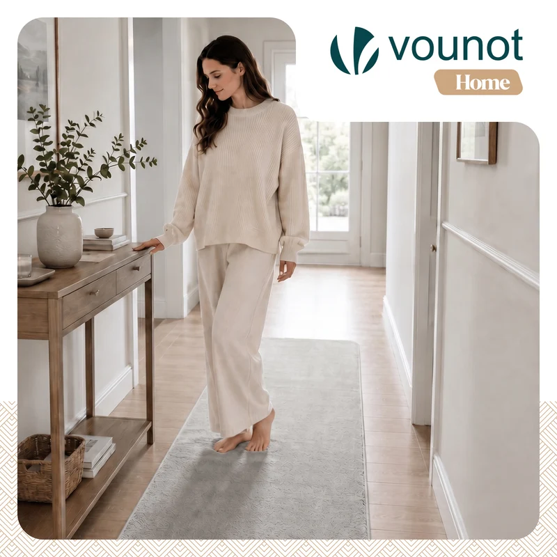 Tapis de salon poils ras doux antiderapant 80x200cm uni gris