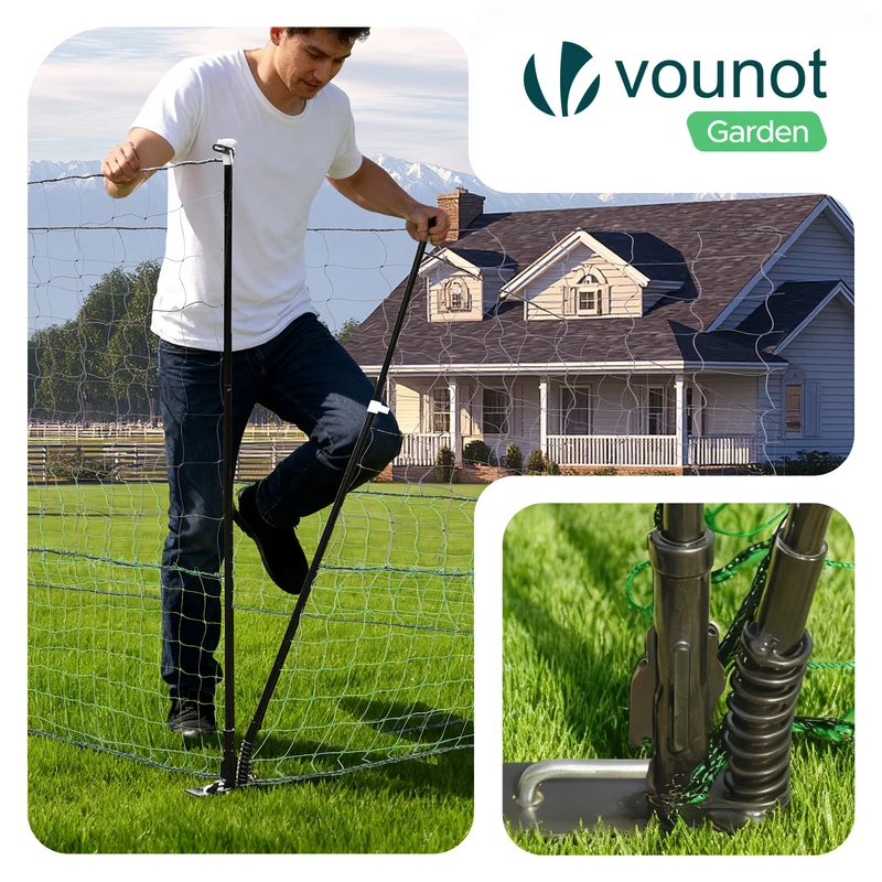 Kit cloture filet a poules PE avec piquets 30m vert