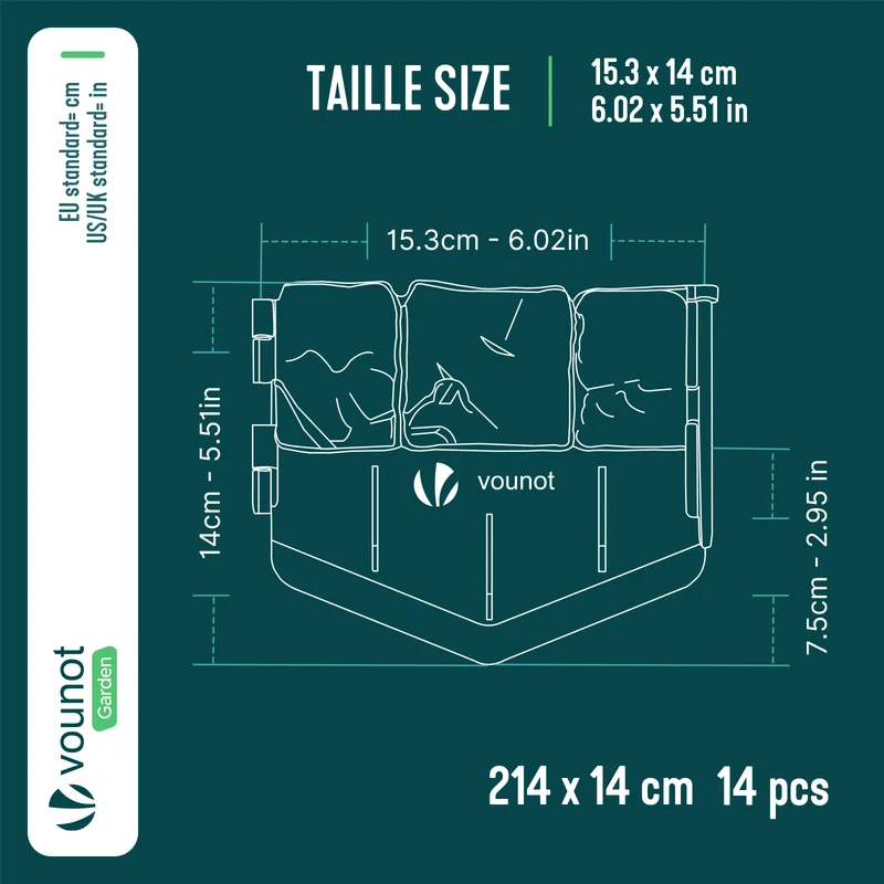 Lot de 14 pcs Bordure de jardin imitation pierre facile a installer 2.14m noir