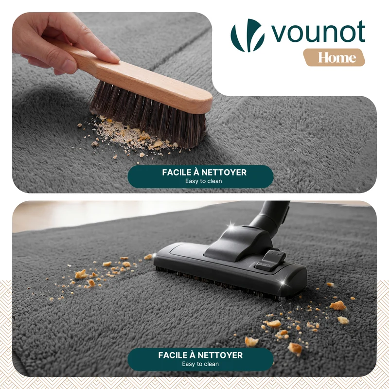 Tapis de salon poils ras doux antiderapant ф160cm uni anthracite