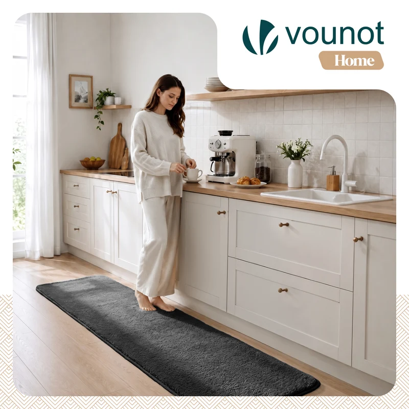 Tapis de salon poils ras doux antiderapant 60x180cm uni anthracite