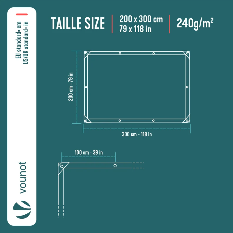 Bâche de Protection en Polyéthylène resistant et impermeable 240g/m² marron 2x3m