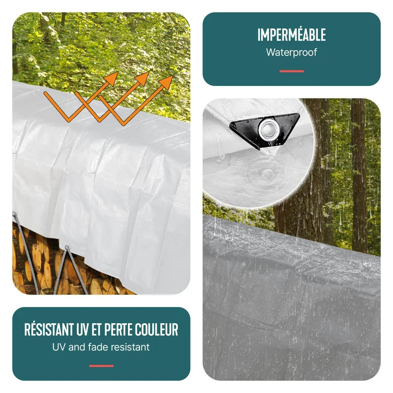 Bâche de Protection en Polyéthylène resistant et impermeable 180g/m² blanche 2x3m