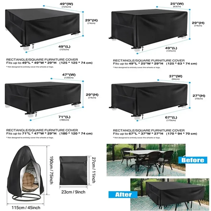 Housse Table Jardin Imperméable PROTEVO