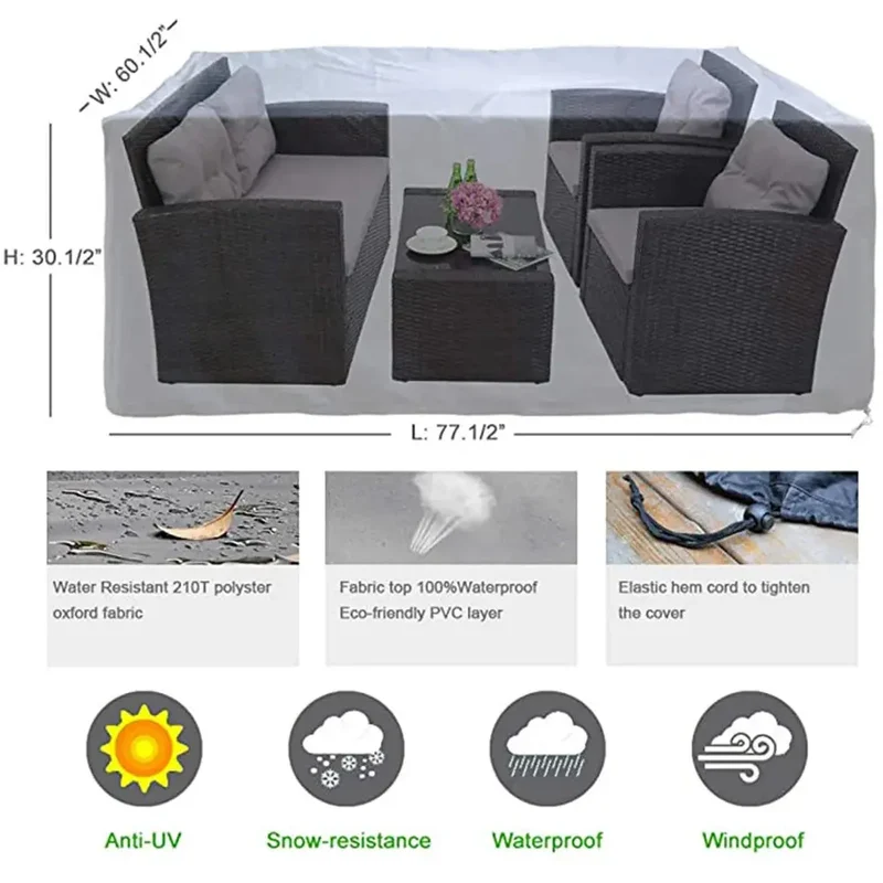 Housse Table Jardin Imperméable NOVARA