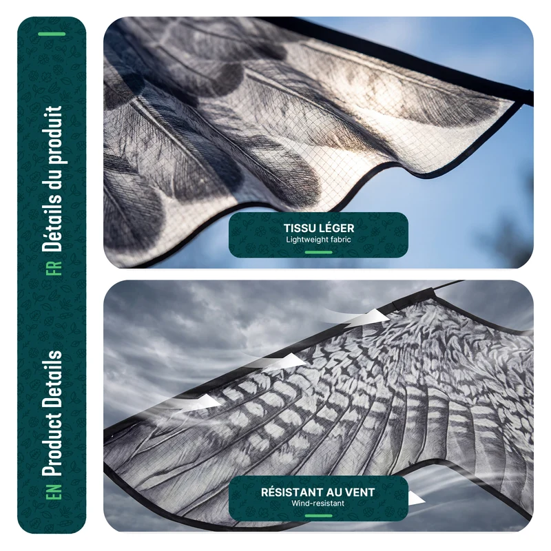 Cerf volant anti oiseaux effaroucheur sans mat Faucon modele A