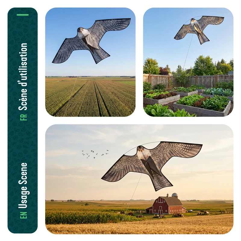 Cerf volant anti oiseaux effaroucheur sans mat Faucon modele A