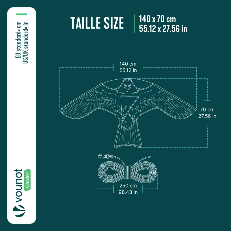 Cerf volant anti oiseaux effaroucheur sans mat Faucon modele F