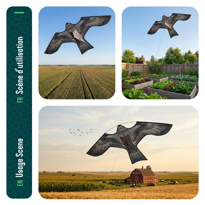 Cerf volant anti oiseaux effaroucheur sans mat Faucon modele F