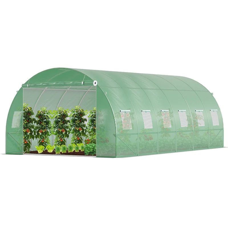 Grande Serre de jardin 18m2 en acier galvanisé - Taille : 6x3x2M