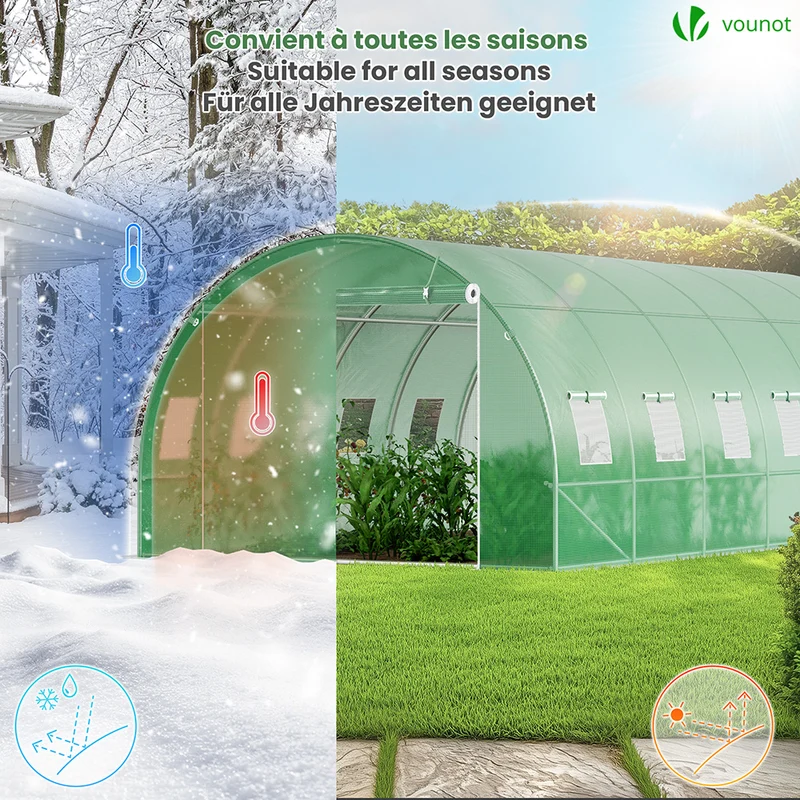 Grande Serre de jardin 18m2 en acier galvanisé - Taille : 6x3x2M