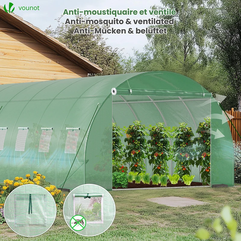 Grande Serre de jardin 18m2 en acier galvanisé - Taille : 6x3x2M