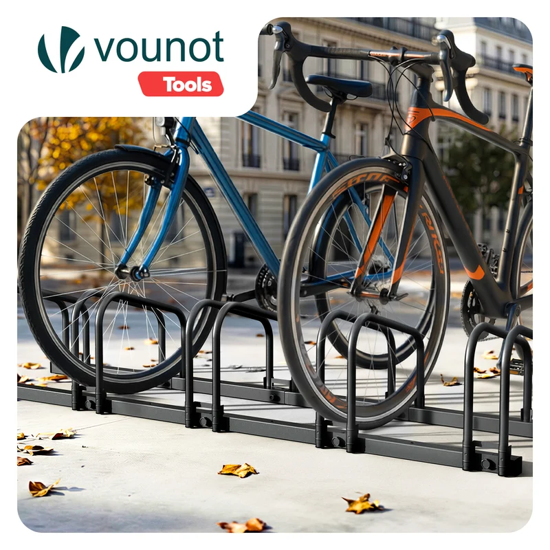 Ratelier range velo acier mural et sol 5 vélos Noir