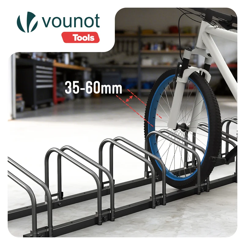 Ratelier range velo acier mural et sol 5 vélos Noir