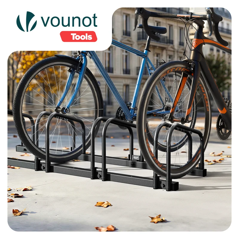 Ratelier range velo acier mural et sol 4 vélos Noir