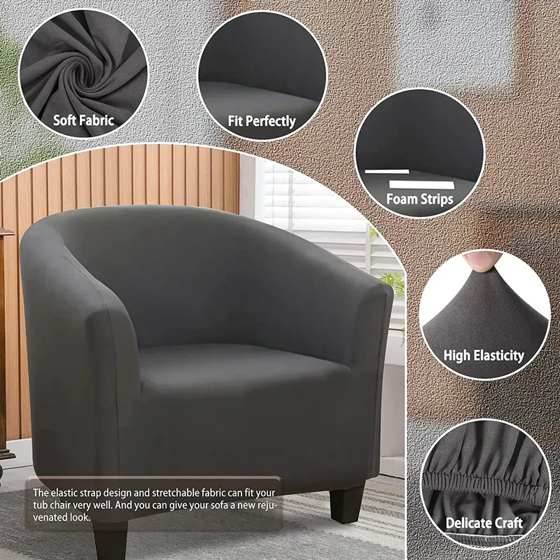 Housse Fauteuil Club Polyester Anti-Dérapante LUMIRO