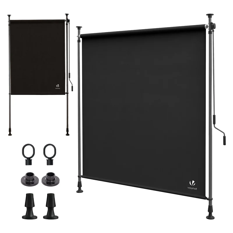 Store vertical sans percage extensible exterieur 150x310cm polyester anthracite