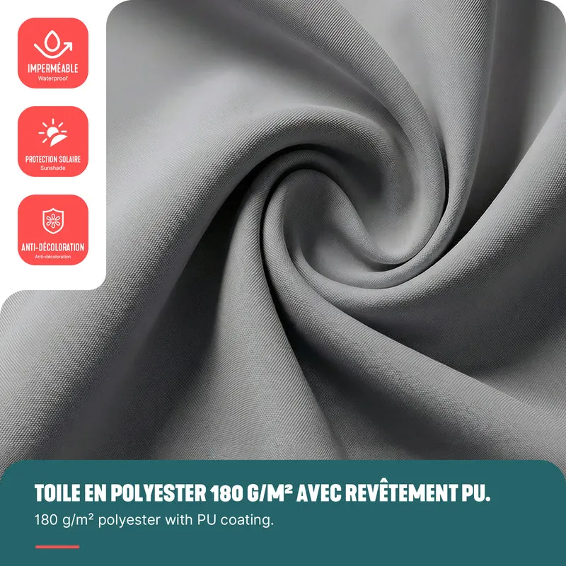 Store vertical sans percage extensible exterieur 100x310cm polyester gris