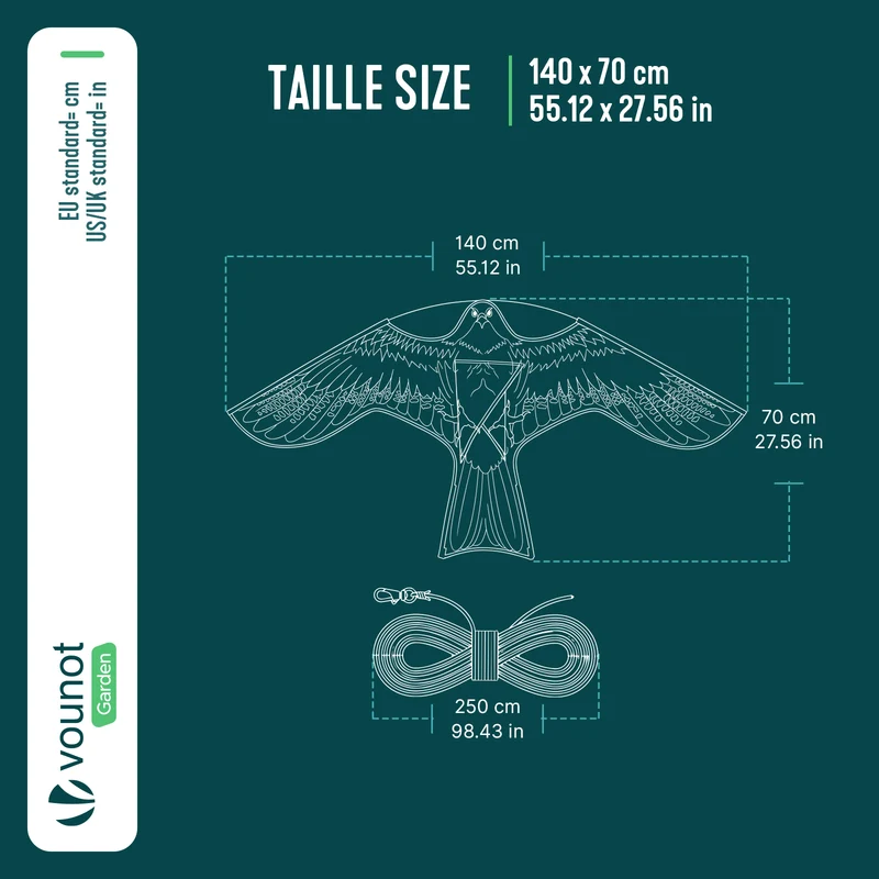 Cerf volant anti oiseaux effaroucheur sans mat Faucon modele E