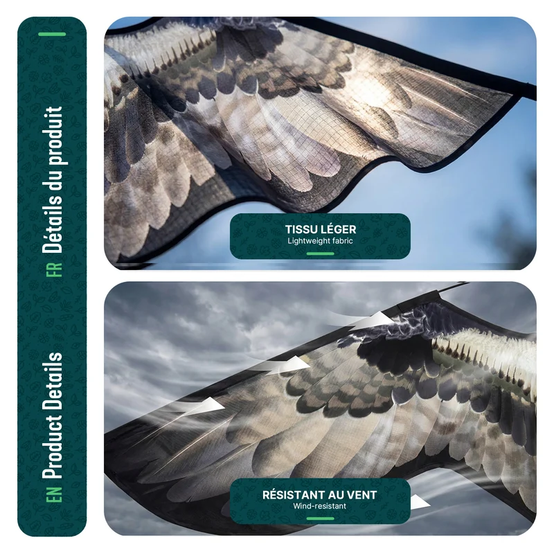 Cerf volant anti oiseaux effaroucheur sans mat Faucon modele E